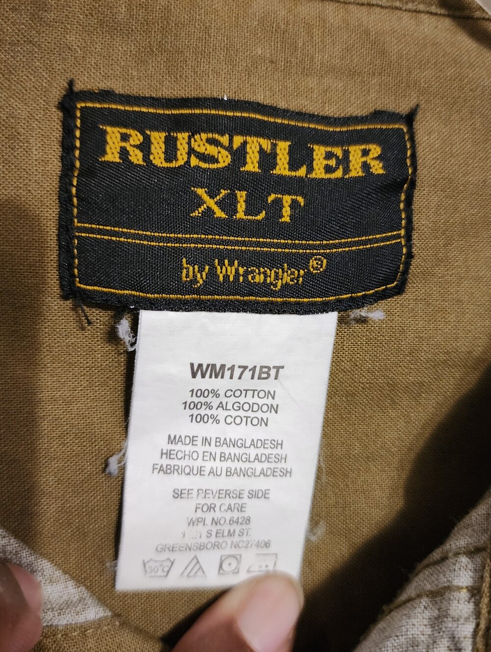 Vintage Wrangler Rustler Center Southwestern Aztec Print Short-Sleeve Snap XLT - Picture 4 of 10